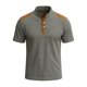 thumbnail image 4 of Ceisia Men's Loose Fit Ribbed Polo Shirt Short Sleeve Stand Collar Color Block Casual Daily Summer Tops Gray XXL Gifts, 4 of 4