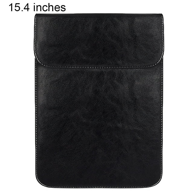 pitrice Laptop Cover Waterproof PU Storage Sleeve Bag Notebook Computer Cover Replacement for MacBook, Black, 15.4 inch