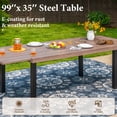 thumbnail image 2 of MF Studio 99" Metal Outdoor Patio Extendable Dining Table for 6-8 Person, Wood-Grain Table Top, 2 of 9