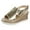 Gold, variant on Women Metallic Slingback Wedge Sandals Glamorous Summer Bohemian Sandals Silver