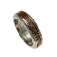 thumbnail image 2 of Genuine inlay Hawaiian koa wood wedding band ring titanium scroll 6mm size 10, 2 of 4
