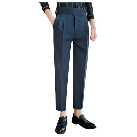 OSOLU Solid Color Mens Fashion Slim Fit Dress Pants Classic Casual Business Dress Pants Formal Pants For Men Trousers Fashionable Classic Leisure Bottoms