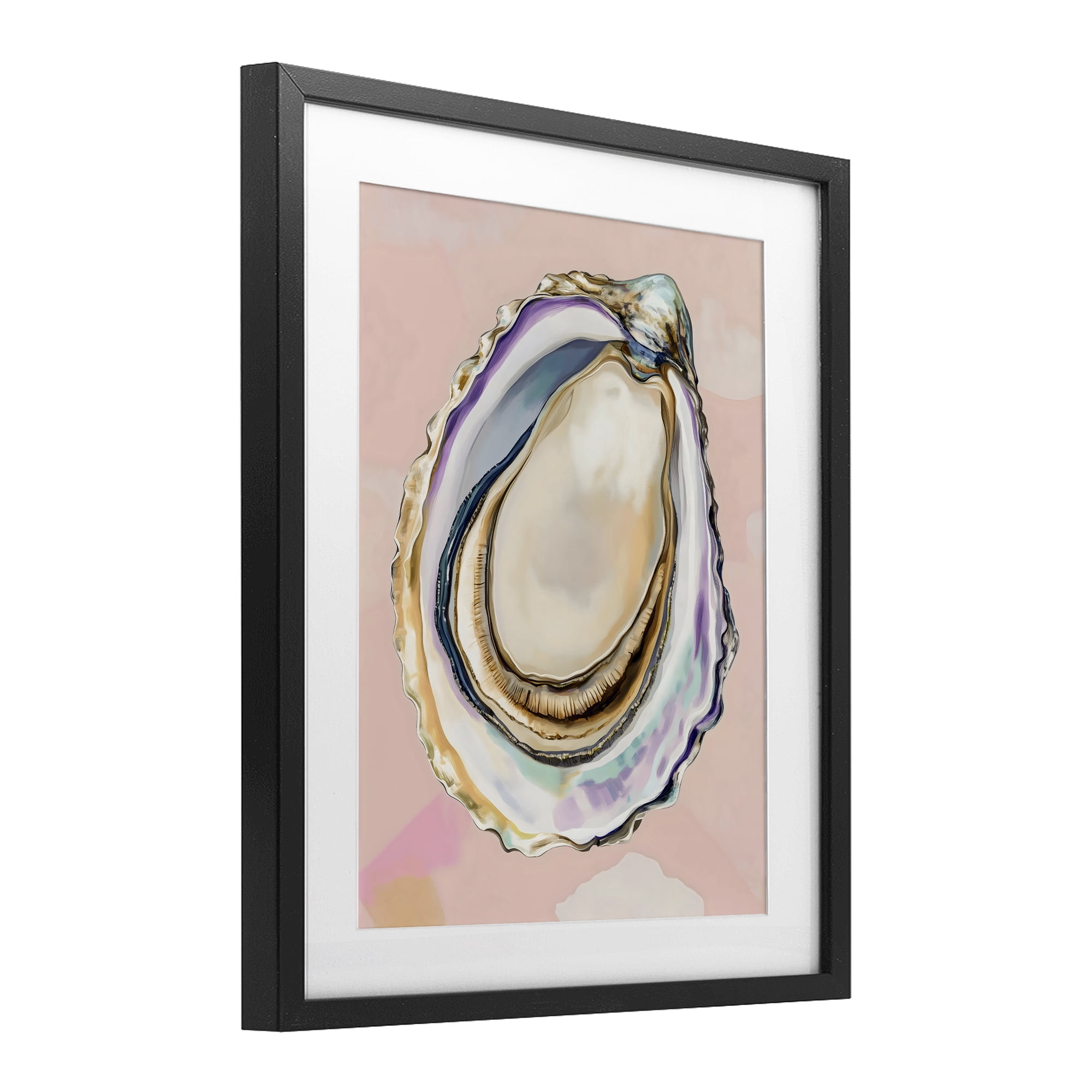 Stupell Industries Pink Oyster Shell Elegance Black Framed Print Under Glass, design by The Prints Vibe