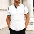 thumbnail image 5 of ZUKMRJPC Men's Casual Golf Shirts Classic Short Sleeve Stand Collar Basic Button Shirt Slim Fit Lightweight Summer Workout Athletic Tops, 5 of 6