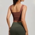 thumbnail image 5 of Iugvhana Womens Seamless Sports Bra Wide Strap Breathable Anti-Sagging Yoga Bra with Built-in Pads Push-Up Gym Workout Cami Tank Tops Brown L, 5 of 6