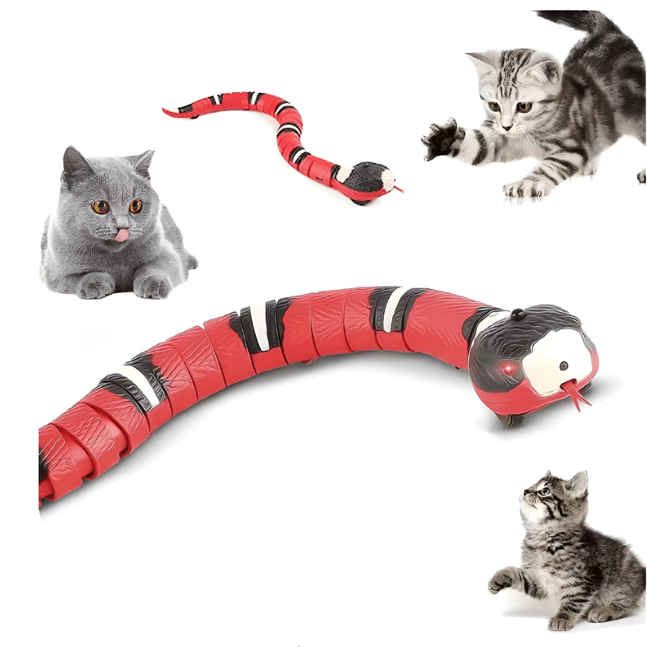 BESTSKY 2026 New Electric Snake Cat Interactive Toy Usb Simulation Intelligent Induction Prank Props Remote Control Snake