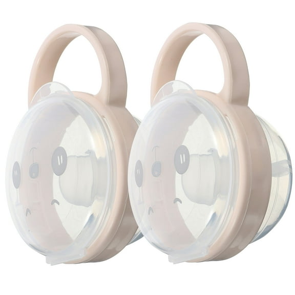UPGRATOR 2Pcs Rectangular Transparent Pacifier Holder Case for Travel Portable Baby Pacifiers