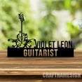thumbnail image 4 of Craftnamesign Custom Wooden Acoustic Floral Guitar Player Name Plate, Guitarist Metal Nameplate, 4 of 5
