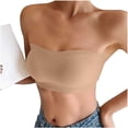 thumbnail image 2 of Agkizg Push Up Bras for Women Strapless Solid Color Seamless Padded Side Support Bras Dating Night Vacation, 2 of 7