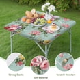 thumbnail image 4 of Square Tablecloth with Elastic Edges 34 * 34 Inch Pioneer Waterproof Vintage Rose Print Table Cover Washable Indoor and Outdoor for Party Kitchen Dinner Banquet Patio Picnic, 4 of 6