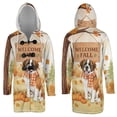 thumbnail image 3 of Welcome Fall Saint Bernard Cozy Autumn Field Pumpkins Golden Leaves All Over Print 3D Hooded Duffle Toggle Coat St Dog Lover - 12013, 3 of 6