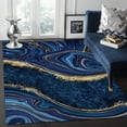 thumbnail image 2 of Nordic Navy Blue Gold Marble Area Carpet, Luxury Abstract Stain Resistant Living Room Rug, Soft Rug Breathable Non-Shedding Washable for Bedroom Living Room Boy Girl Decor 4x6ft, 2 of 7