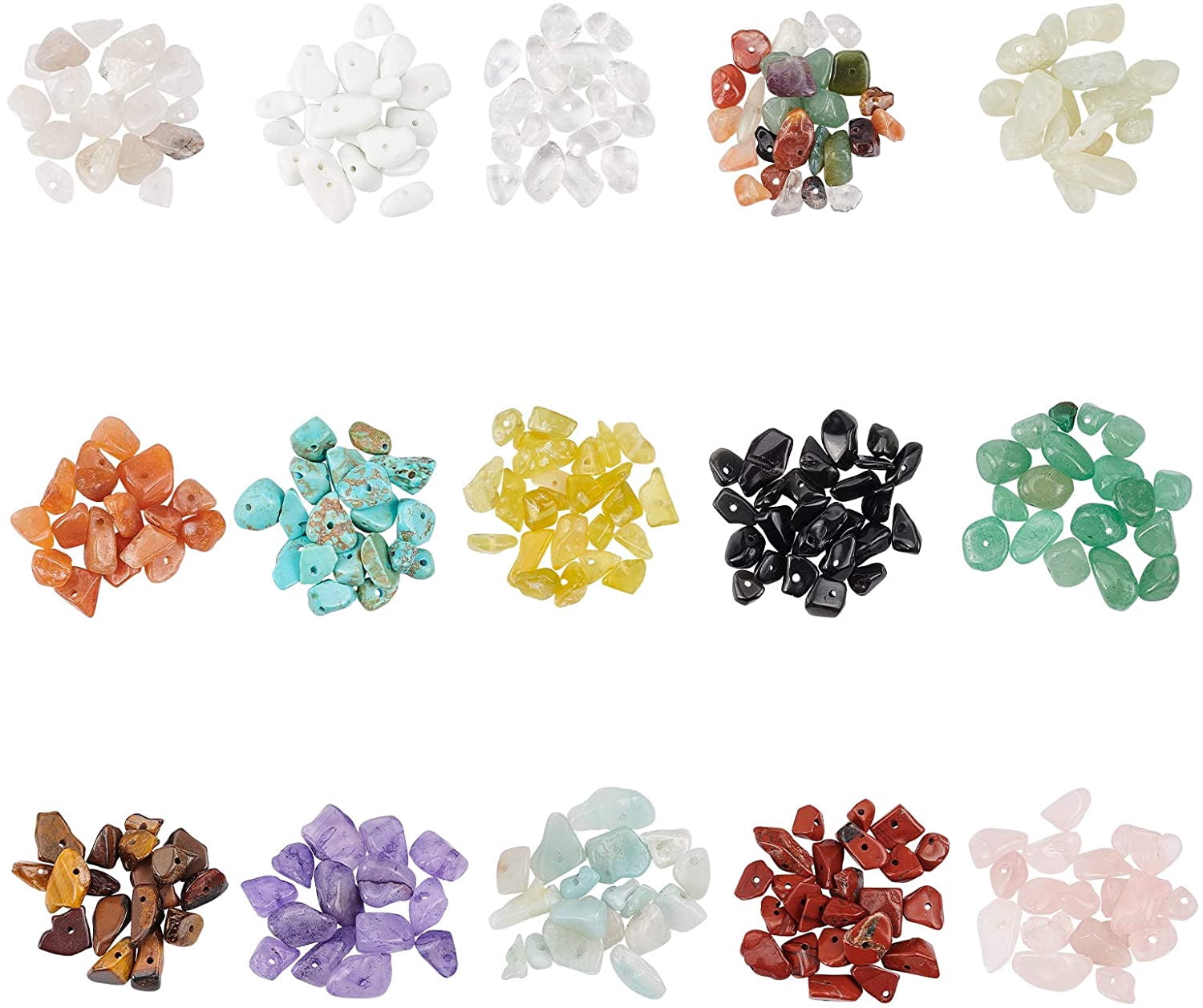 Jewelry Making Kit Including Chip Beads Alloy Pendants Flower Beads Jump Rings Head Pins Eye Pin Earring Hooks Plier Elastic Thread Aluminum Wire