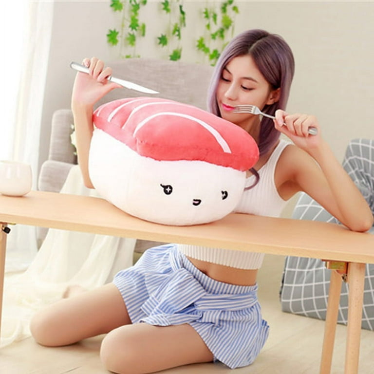 The cute sushi plush toy pillow sells salmon sushi one by one. The color  and size are slightly different. 1PC Japan Sushi Shape Plush Toys Stuffed  Soft Sofa Cushion Gifts for Kids