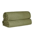thumbnail image 3 of BNM Cotton Ribbed Checkered Bath Sheets (Set of 2), Sage, 3 of 9
