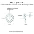 thumbnail image 4 of Rosec Jewels Lab Diamond Heart Stud Earrings - 6 mm - 1 Carat Diamond Earrings for Valentines - EF-VS Grade, 925 Sterling Silver, 4 of 7