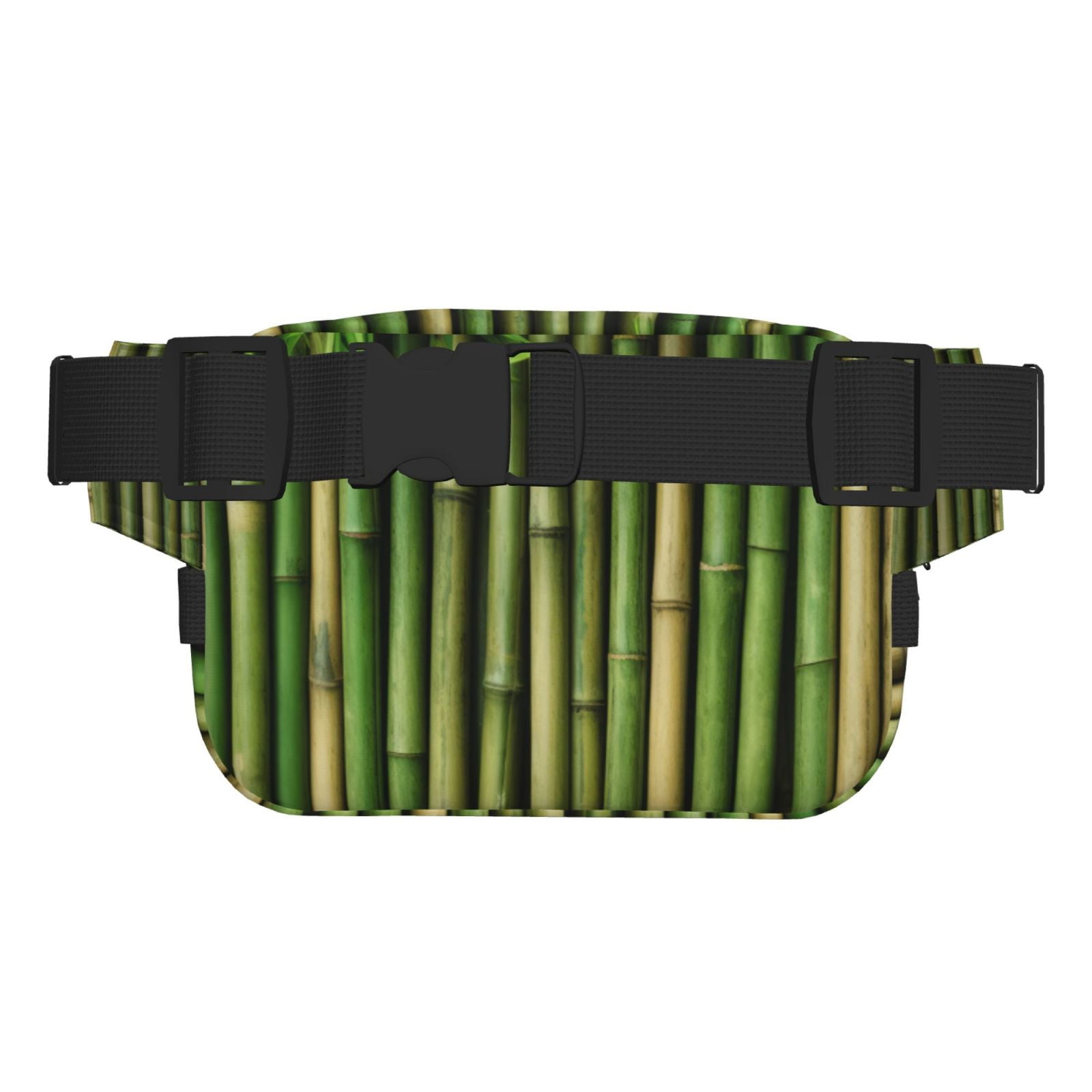 Picia Green Bamboo Fence1 Print Square Double-Layer Waist Bag Mini Adjustable Waist Belt Bag Exercise Running Travel Hiking