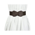 thumbnail image 6 of INSPIRE CHIC Interlock Buckle 8-shaped Faux Leather Elastic Belt Cinch Waistband for Lady Fit Waist Girth:37"/93.5cm-49"/124cm Coffee, 6 of 7