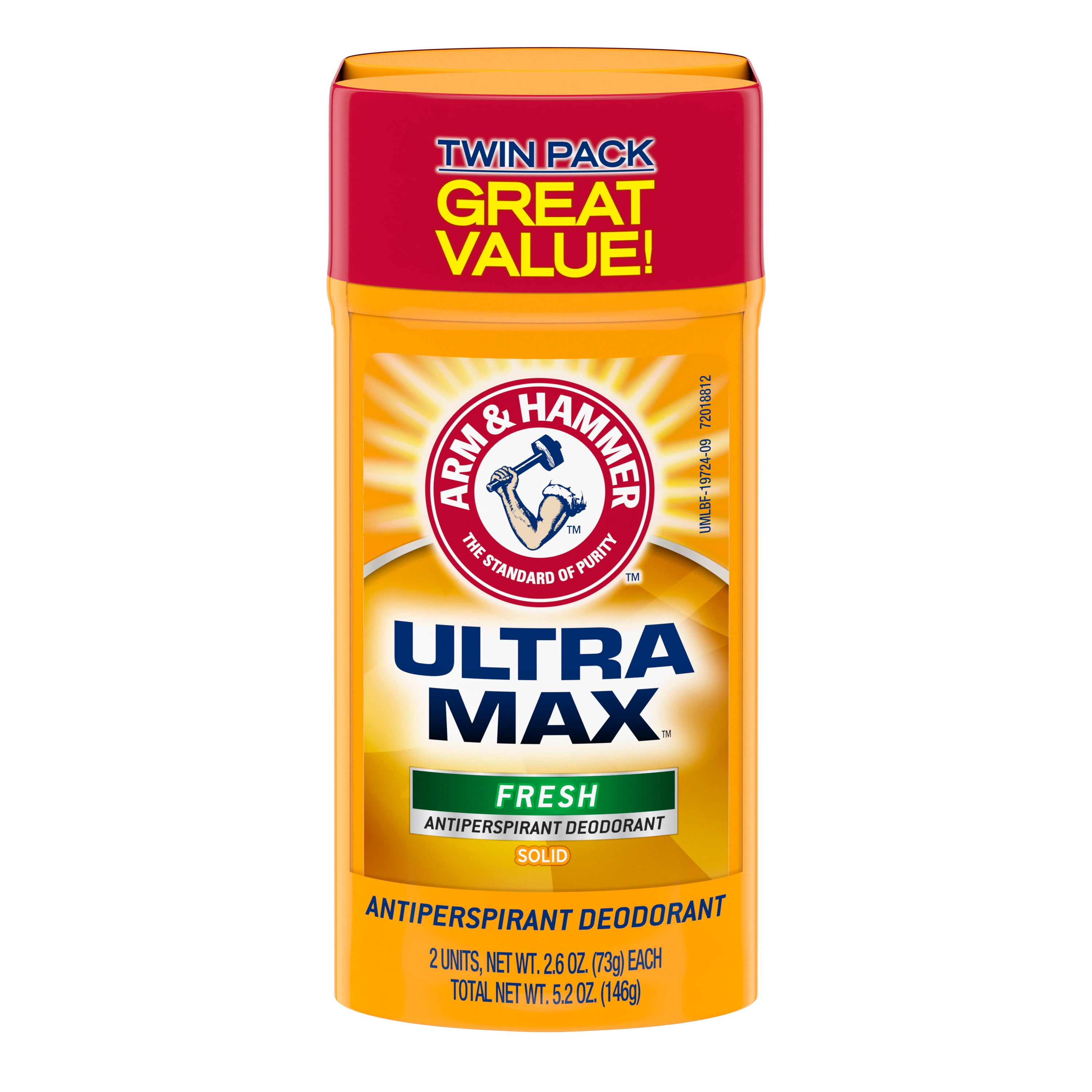 ARM  HAMMER ULTRA MAX Deodorant- Fresh-  Solid - 2.6oz- Twin Pack (Pack of two)