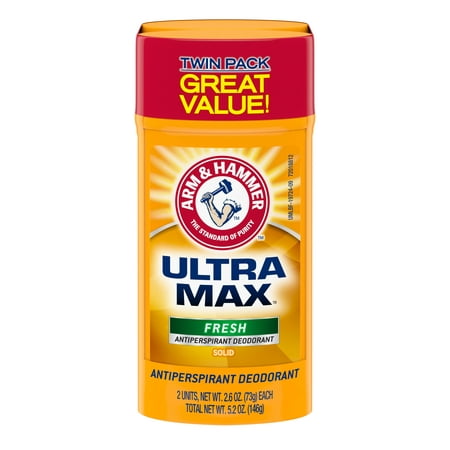 Arm & Hammer ULTRA MAX Deodorant- Fresh- Solid - 2.6oz- Twin Pack (Pack of two)