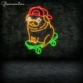 thumbnail image 3 of Glowneon Bulldog Ride On Skateboard Neon Sign, French Bulldog LED Sign, Skate Club Decor, 3 of 4