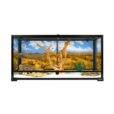 REPTIZOO Reptile Glass Terrarium with Screen Ventalation, Large 36L×18H×18D, Easy Assembly