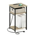 thumbnail image 4 of Furinno Moretti 3-Tier USB and Type-C Charging Port Open Storage Side Table with Metal Frame, Bauhaus Oak, 4 of 6