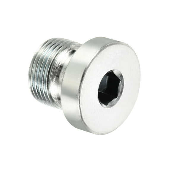 Uxcell M14*1 Internal Hex Head Pipe Fitting Plug, Male Thread 45# Steel Socket Plug with Sealing Ring