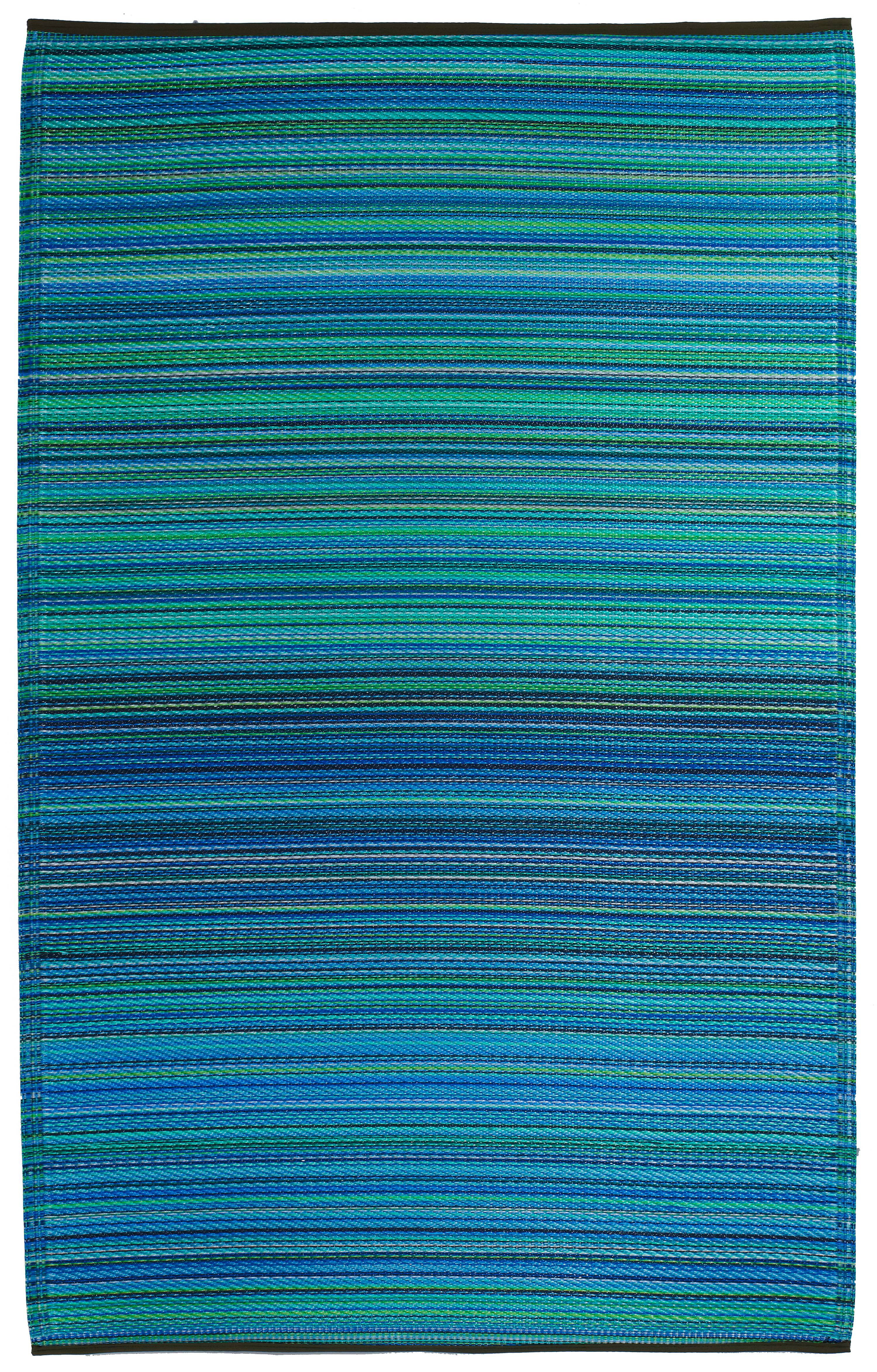 Fab Habitat Reversible Indoor Outdoor, Blue And Lime Green Outdoor Rugs