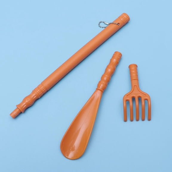 WRITWAA Ergonomic Brown Massage Shoe Horn Set, Portable Design for Comfortable Home and Travel Use