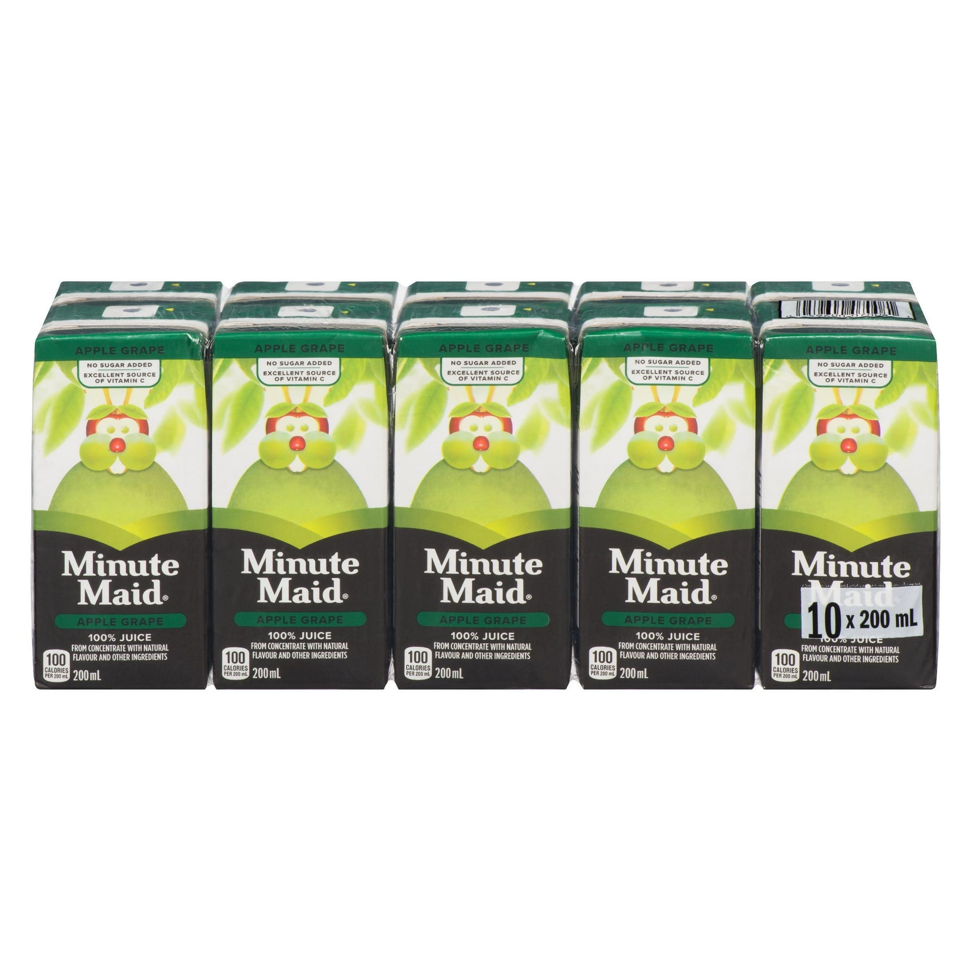 Minute Maid 100% Apple Grape Juice 200mL carton, 10 pack