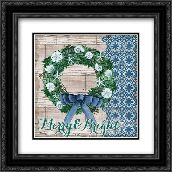 Coastal Holiday II 2x Matted 20x20 Black Ornate Framed Art Print by Brent, Paul