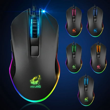 TSV Gaming Mouse with 16.8 Million RGB Color Backlit, 10,000 DPI Adjustable, Comfortable Grip, 6