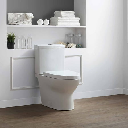 OVE Decors Beverly White WaterSense Dual Flush Elongated Chair Height 2-Piece Toilet
