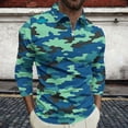 thumbnail image 1 of Blusa y camisa de manga larga con cuello vuelto para hombre, jersey de solapa con cremallera y manga larga, blusa informal estampada para San Valentín, poliéster para hombre, 1 of 5
