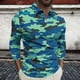 thumbnail image 1 of Blusa y camisa de manga larga con cuello vuelto para hombre, jersey de solapa con cremallera y manga larga, blusa informal estampada para San Valentín, poliéster para hombre, 1 of 5
