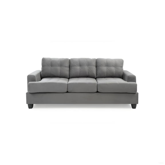 Sandridge G513A-S Sofa, Transitional Design, Gray Micro Suede, 79x34x36 inches
