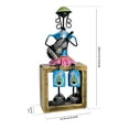 thumbnail image 3 of Wrought Iron Musician Set, Tribal Folk Art Figurines, Indian Dhokra Inspired Home Decor, Musical Statues for Shelf, Handmade Metal Art Gift, 3 of 6