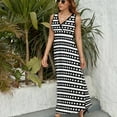 thumbnail image 4 of Maxi Dress Vintage Striped Polka Dot Dress Black And White Sexy Streetwear Bohemia Long Dresses High Waist Oversized Clothing, 4 of 7