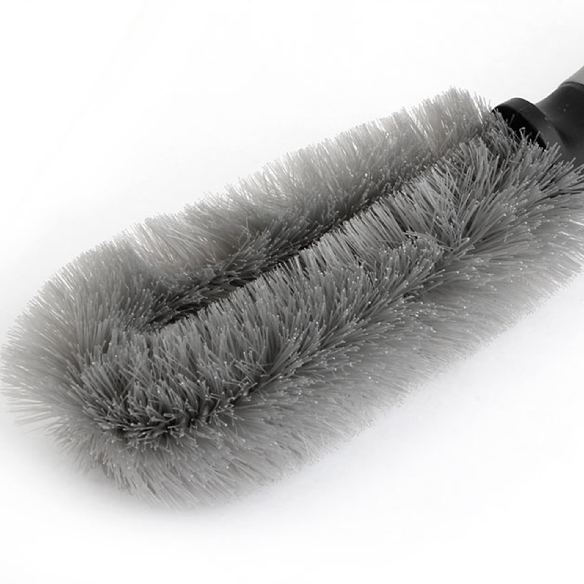 Unique Bargains Gray Bristle Plastic Handle Truck Car Wheel Spoke Tire Brush Cleaner