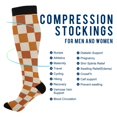 thumbnail image 2 of FORMRS Womens Knee High Socks Casual Long Thick Travel Daily Wear, 1 Pair, Rusty Orange Plaid, 2 of 6
