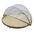 thumbnail image 4 of Big Saving! Hand-Woven Food Serving Basket Dustproof Round Picnic Basket Food Tent Basket with Mesh Gauze Cover for Vegetable Fruit Bread,Keep Out Flies,Bugs,Mosquitoes (15.7inch/Diameter), 4 of 12