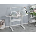 thumbnail image 4 of Adjustable Hand Crank Drafting Table Metal Drawers & Stool Tiltable Glass Top Height Adjustment System Drawing Desk and Angle Adjustment, 4 of 14