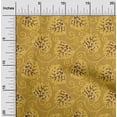 thumbnail image 2 of oneOone Rayon Yellow Fabric Abstract Floral Leaf With Stripes Sewing Material Print Fabric By The Yard 56 Inch Wide, 2 of 4
