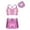 Pink, variant on Kids Girls Sequin Dance Set Sparkle Hip Hop Jazz Dance Tops and Shorts Modern Dancing Outfits Purple 10