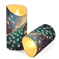 thumbnail image 4 of Wobogo Starry Peacock Flameless Candles with Remote Battery Operated Flickering LED Candles with Timer 2/4/6/8H Small Size, 4 of 8