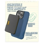 Smartish Wallet for MagSafe iPhones - Side Hustle - Slim Detachable Magnetic Card Holder for Apple iPhone 14/13/12 Models - Black Tie Affair