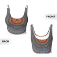 thumbnail image 5 of Haiem Mandala Pattern Womens Sports Bra - U Neck Padded Low Impact Yoga Bra Workout Crop Top Gym Moisture-Wicking Workout Vest -XX-Large, 5 of 9