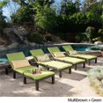 thumbnail image 4 of Noble House Jamaica Chaise Longue en Osier Multibrun Coussin Vert (Ensemble de 4), 4 of 19