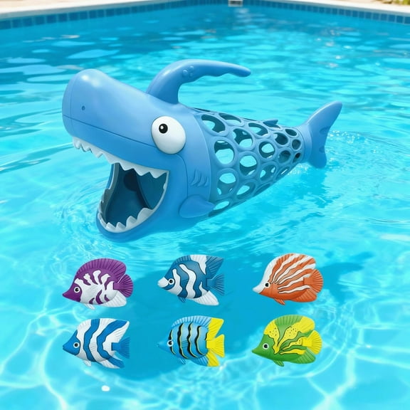 Shark Grabber Bath Toys for Toddlers 3-6 Year Old, Pool Bathtub Toys, 7 Piece